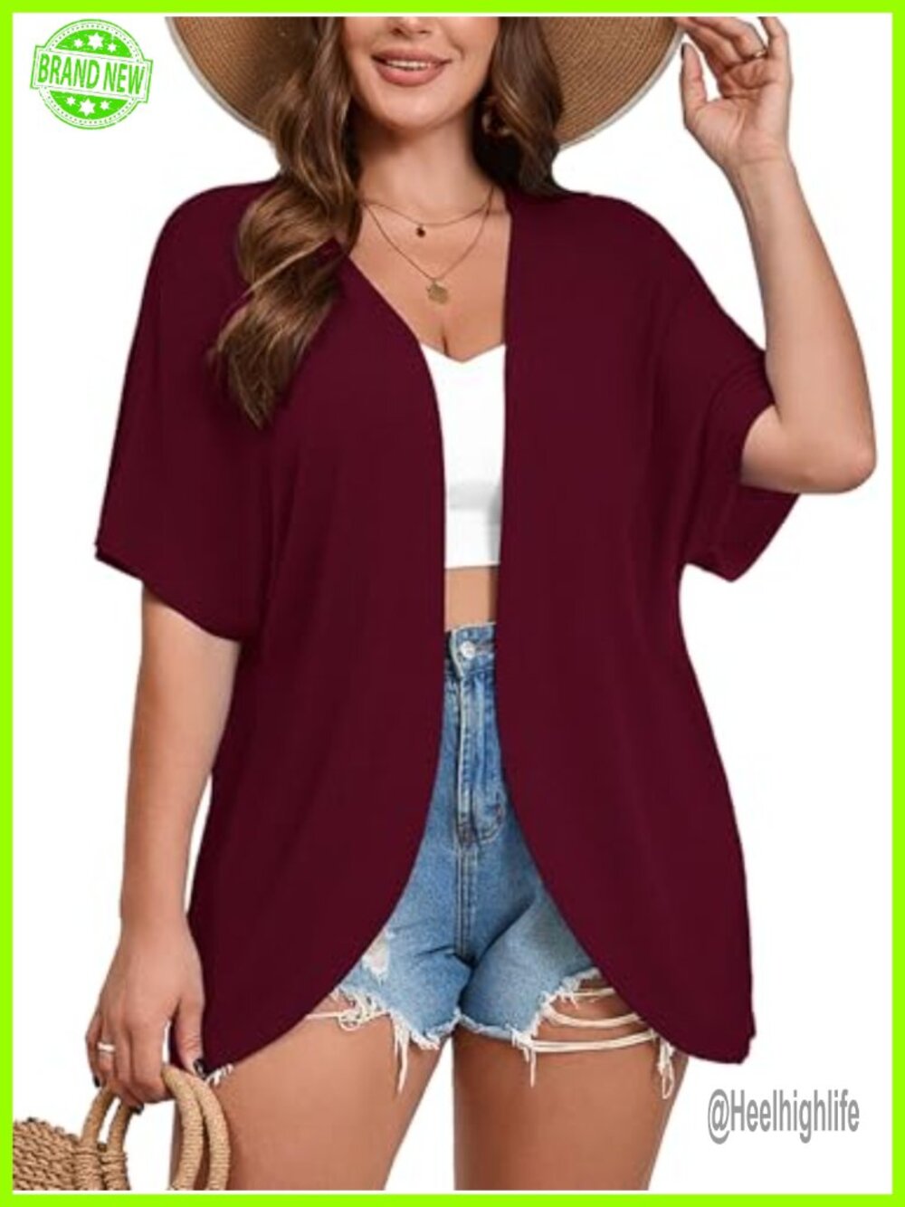 Plus Size Short Sleeve Open Front Cardigan Lightweight Summer Sweater